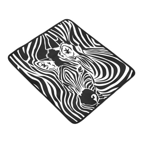 zebra opart, black and white Beach Mat 78"x 60"