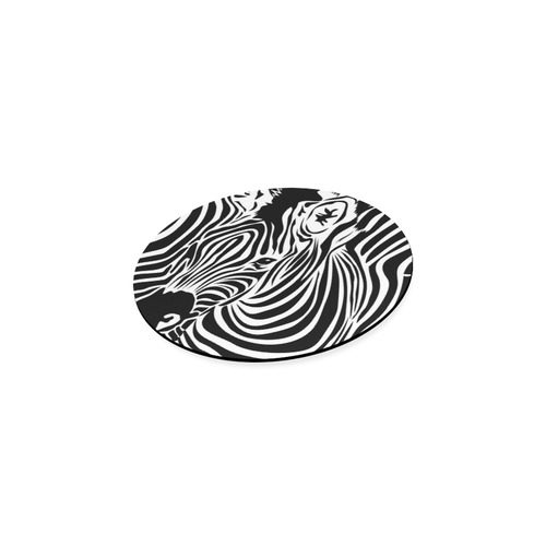 zebra opart, black and white Round Coaster