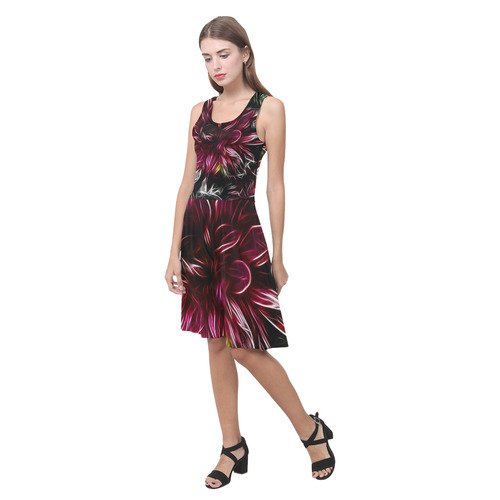 Brilliant Fractal Flower Of Light Atalanta Casual Sundress(Model D04)