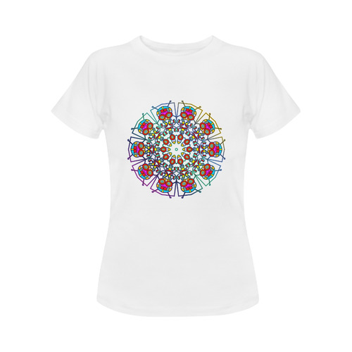 CRAZY HAPPY FREAK Mandala multicolored Women's Classic T-Shirt (Model T17）