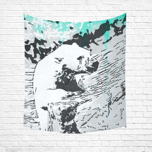 Animal ArtStudio 22916 Polar Baer Cotton Linen Wall Tapestry 51"x 60"