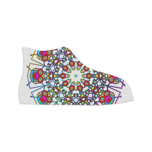 CRAZY HAPPY FREAK Mandala multicolored Women's Classic High Top Canvas Shoes (Model 017)