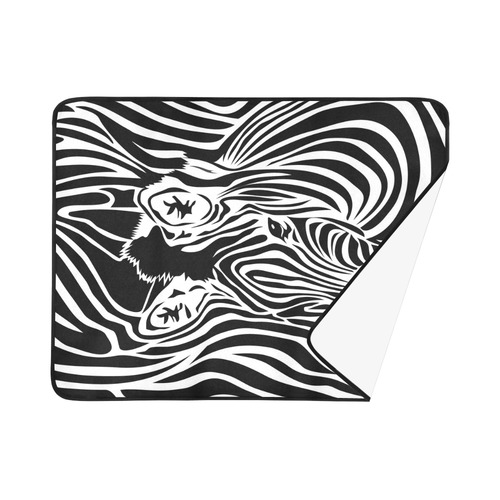zebra opart, black and white Beach Mat 78"x 60"