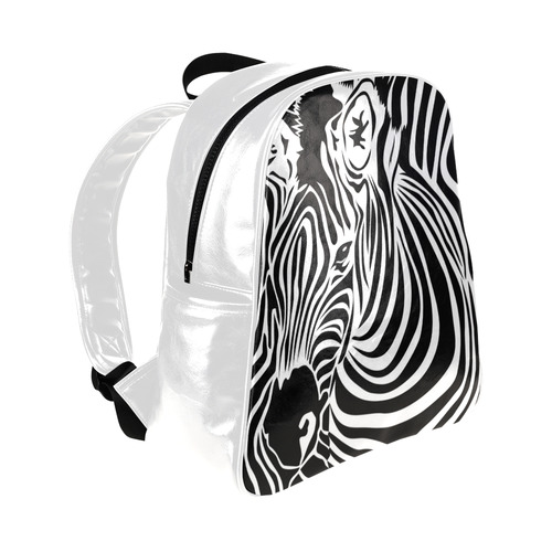 zebra opart, black and white Multi-Pockets Backpack (Model 1636)