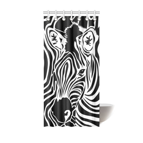 zebra opart, black and white Shower Curtain 36"x72"