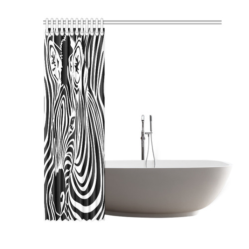 zebra opart, black and white Shower Curtain 60"x72"