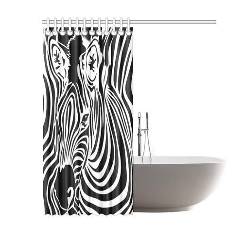zebra opart, black and white Shower Curtain 60"x72"