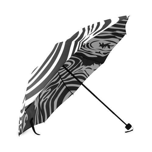 zebra opart, black and white Foldable Umbrella (Model U01)