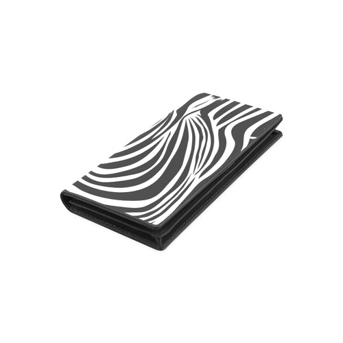 zebra opart, black and white Women's Leather Wallet (Model 1611)