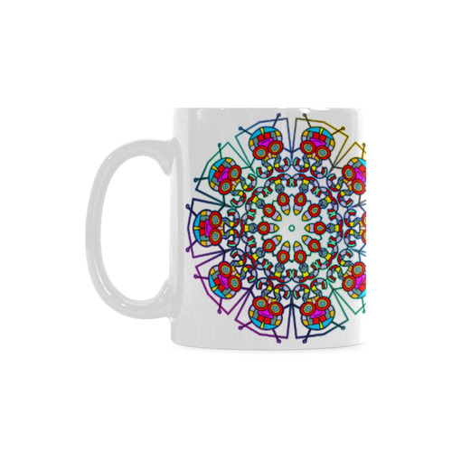 CRAZY HAPPY FREAK Mandala multicolored White Mug(11OZ)