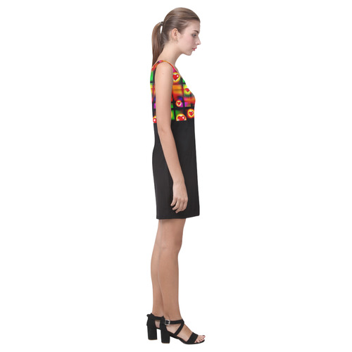 Hearts Parade Colorful Plaid Black Medea Vest Dress (Model D06)