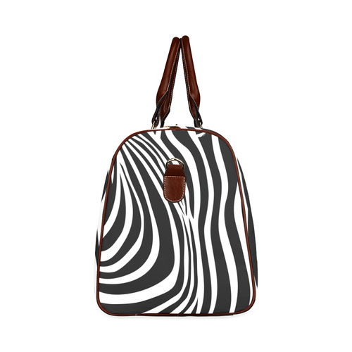 zebra opart, black and white Waterproof Travel Bag/Small (Model 1639)