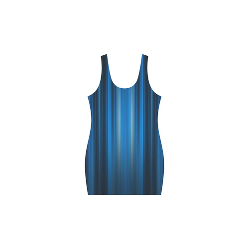 Brillant Blue Black Vertical Stripes Medea Vest Dress (Model D06)