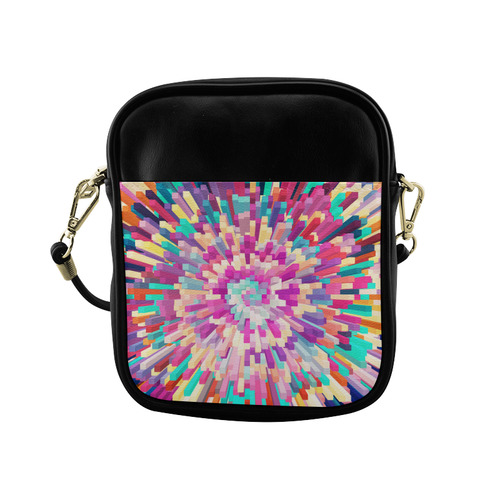 Colorful Exploding Blocks Sling Bag (Model 1627)