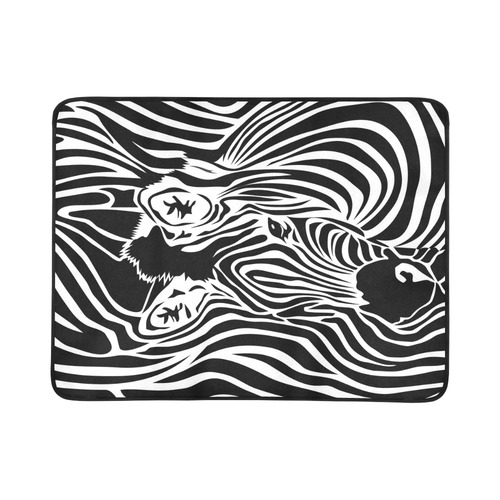 zebra opart, black and white Beach Mat 78"x 60"