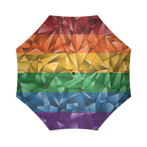 Abstract Lines Rainbow Flag Foldable Umbrella (Model U01)