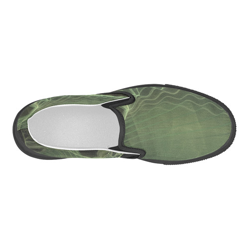 green canvas slip on shoes