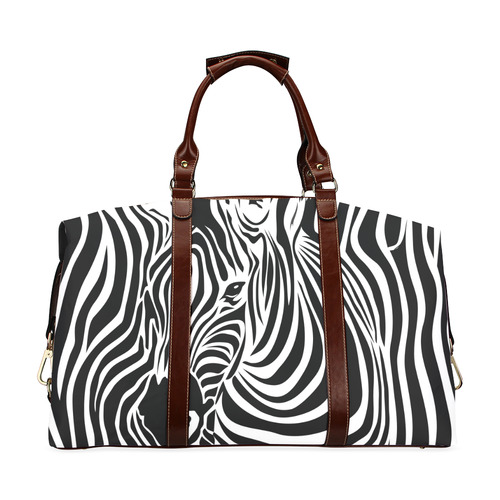 zebra opart, black and white Classic Travel Bag (Model 1643)