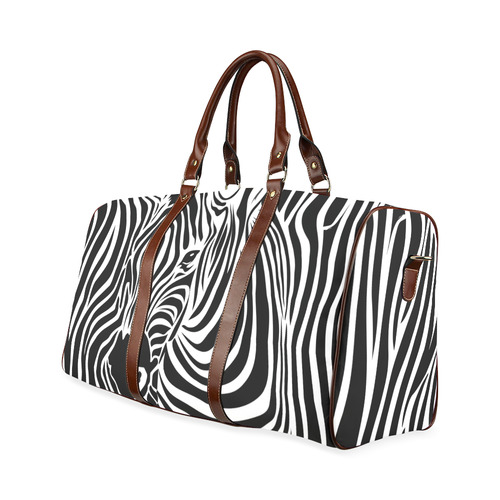 zebra opart, black and white Waterproof Travel Bag/Small (Model 1639)