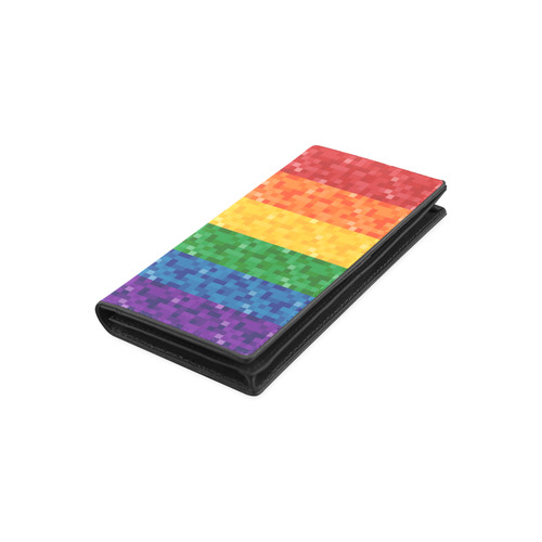Rainbow Pixel Flag Women's Leather Wallet (Model 1611)