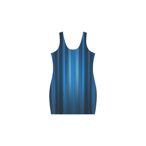 Brillant Blue Black Vertical Stripes Medea Vest Dress (Model D06)