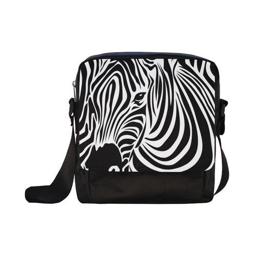zebra opart, black and white Crossbody Nylon Bags (Model 1633)