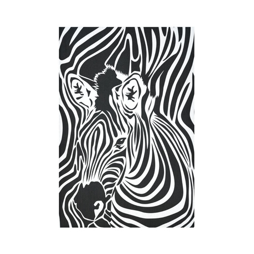 zebra opart, black and white Cotton Linen Wall Tapestry 60"x 90"