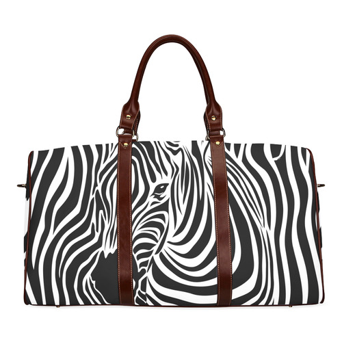 zebra opart, black and white Waterproof Travel Bag/Small (Model 1639)