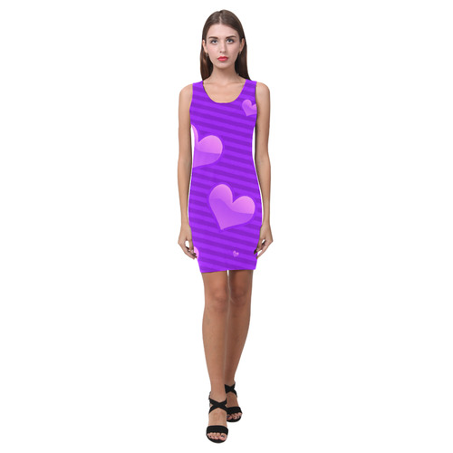 Purple Valentine Hearts Medea Vest Dress (Model D06)