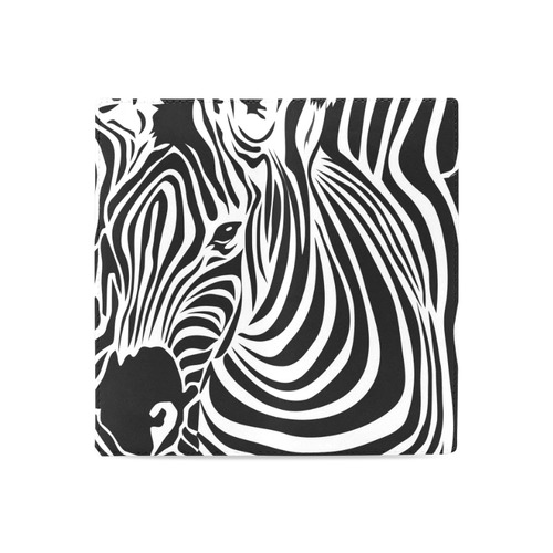 zebra opart, black and white Women's Leather Wallet (Model 1611)