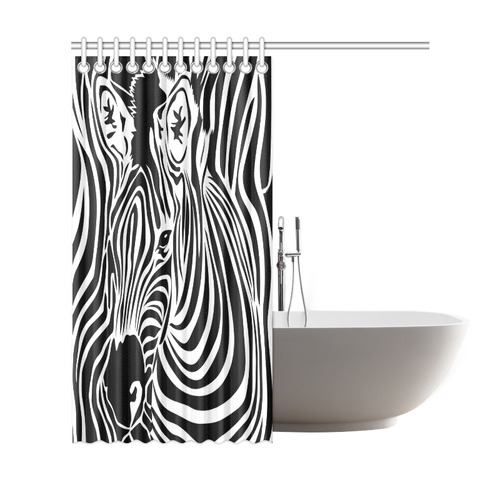 zebra opart, black and white Shower Curtain 69"x72"