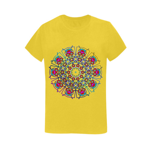 CRAZY HAPPY FREAK Mandala multicolored Women's T-Shirt in USA Size (Two Sides Printing)