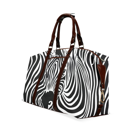 zebra opart, black and white Classic Travel Bag (Model 1643)