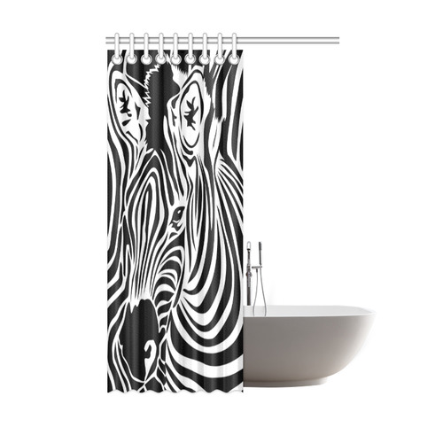 zebra opart, black and white Shower Curtain 48"x72"