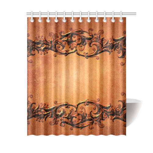 Decorative vintage design and floral elements Shower Curtain 60"x72"