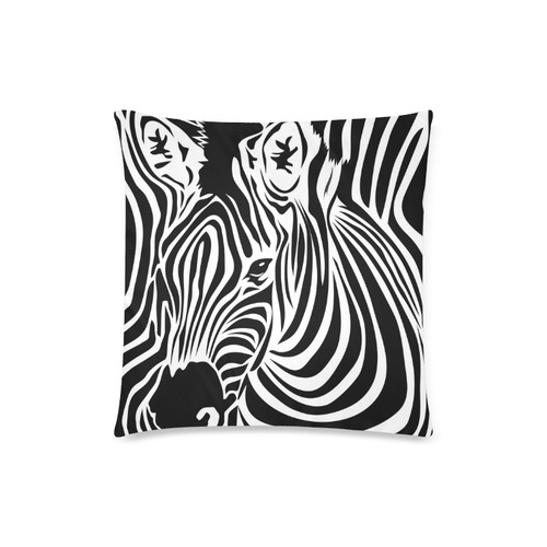 zebra opart, black and white Custom Zippered Pillow Case 18"x18" (one side)