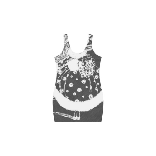 Retro Christmas Glam Chalkboard Medea Vest Dress (Model D06)