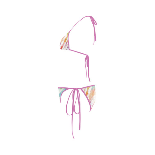 wtatercolor rainbow zebra Custom Bikini Swimsuit