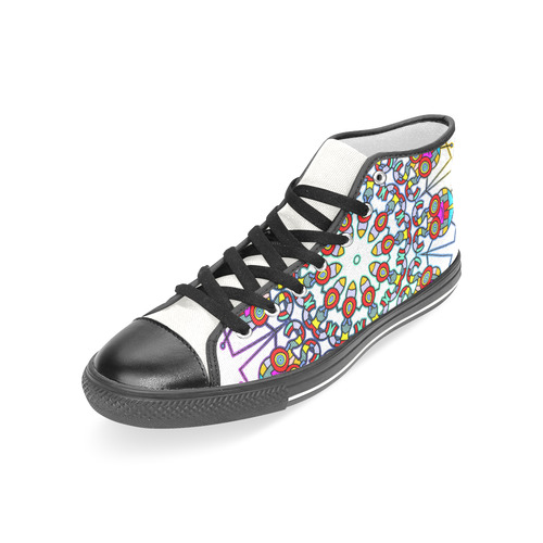 CRAZY HAPPY FREAK Mandala multicolored Women's Classic High Top Canvas Shoes (Model 017)