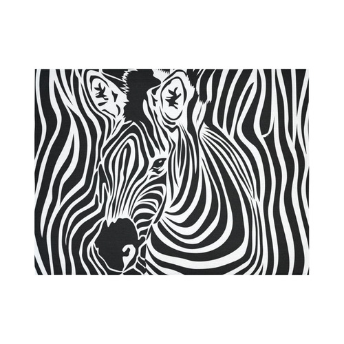 zebra opart, black and white Cotton Linen Wall Tapestry 80"x 60"