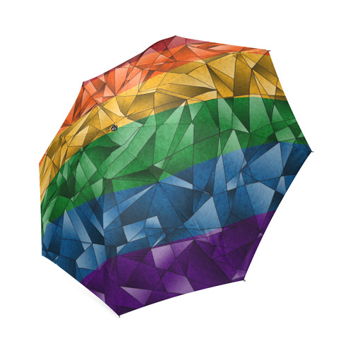 Abstract Lines Rainbow Flag Foldable Umbrella (Model U01)