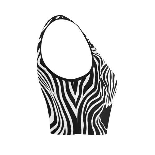 zebra opart, black and white Women's Crop Top (Model T42)
