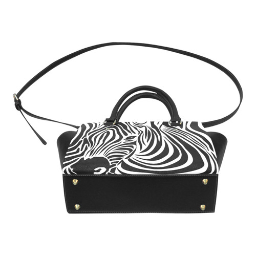 zebra opart, black and white Classic Shoulder Handbag (Model 1653)