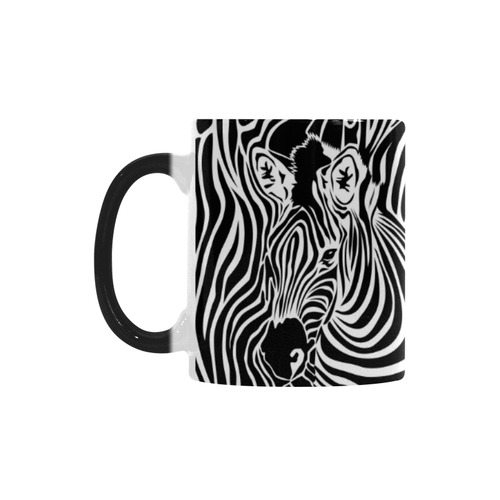 zebra opart, black and white Custom Morphing Mug