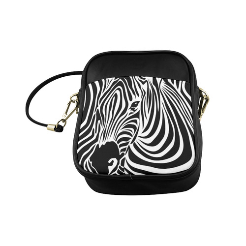 zebra opart, black and white Sling Bag (Model 1627)