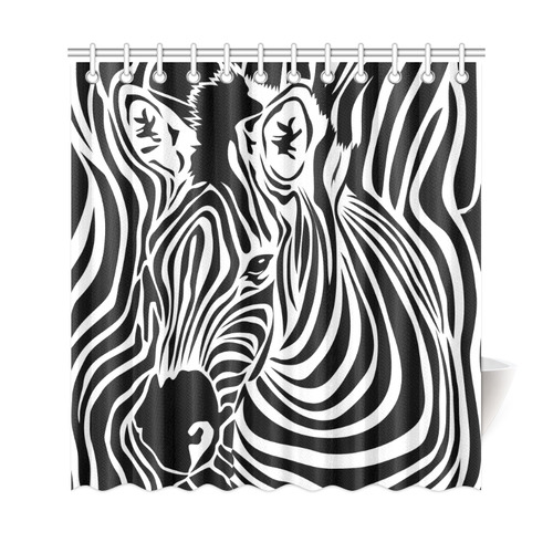 zebra opart, black and white Shower Curtain 69"x72"