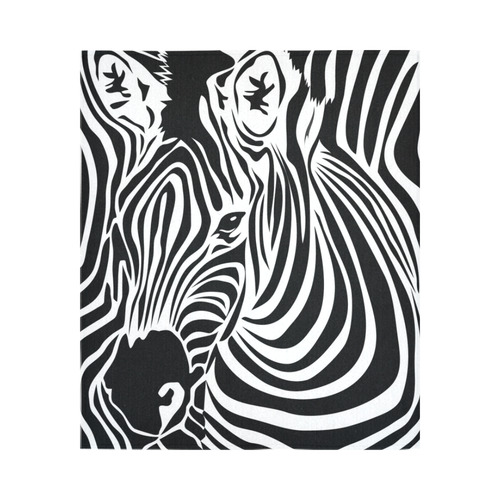 zebra opart, black and white Cotton Linen Wall Tapestry 51"x 60"