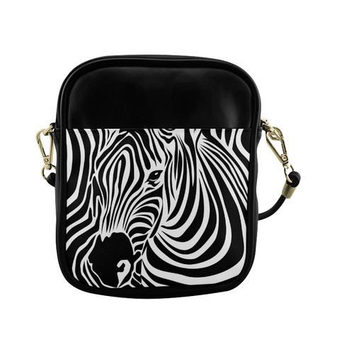 zebra opart, black and white Sling Bag (Model 1627)