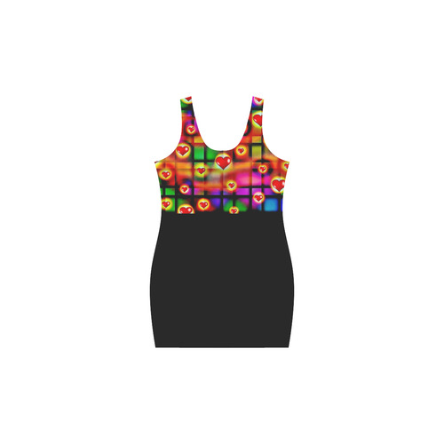 Hearts Parade Colorful Plaid Black Medea Vest Dress (Model D06)