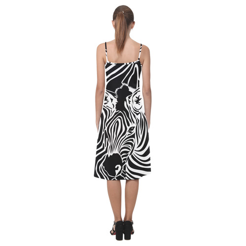 zebra opart, black and white Alcestis Slip Dress (Model D05)